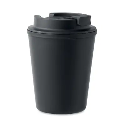 Pahar reutilizabil cu pereți dubli și capac PP reciclat, 300 ml